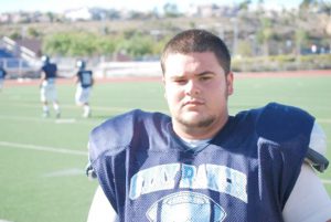 Jordan Melendo playing center for the Mustangs. 