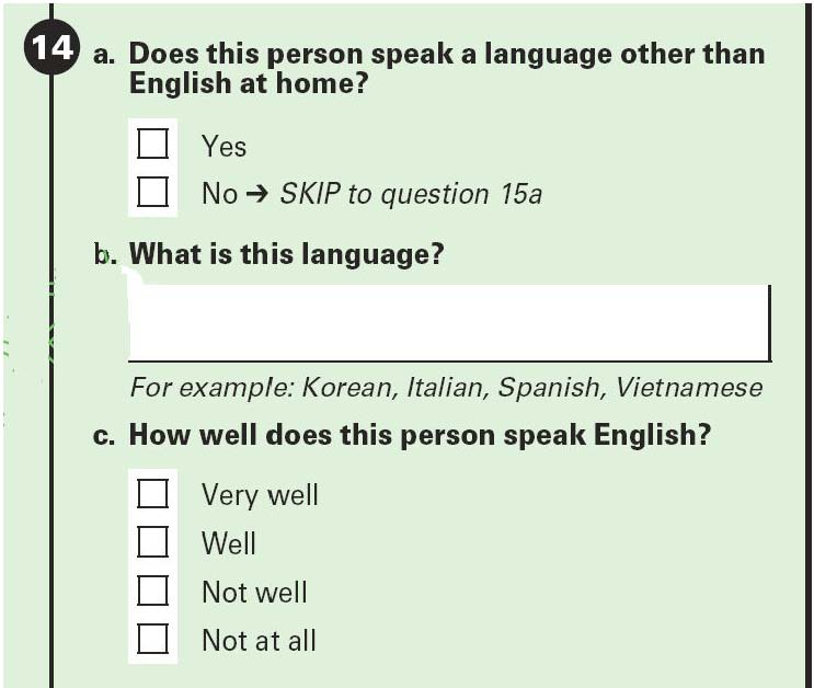 census linguistic questions