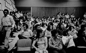 In 1971 over 300 Chicana/o students at a MEChA meeting.