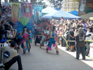 Danzantes participate at the Chicano Park Day anniversary celebration.