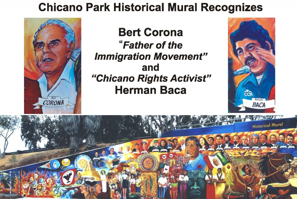 ‘Historical Mural’: Original 1973 artists who repainted the mural in 2012: Guillermo “Yermo” Aranda, Salvador Barajas (Lead Artist), Armando Nuñez, Victor Ochoa, and Guillermo Rosette. Assistance from Salvador Barajas, Jr., Rayban Urbina, and Hector Villegas.