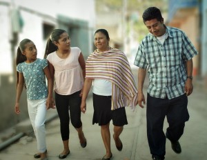 Pedro (father) - Pedro De los Santos, Teresa (wife) - Teresa Ramírez Aguirre, Lorena (big sister)- Lorena Guadalupe Pantaleón Vázquez, Heidi (young daughter)- Heidi Laura Solano Espinoza
