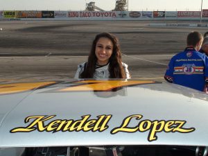 Kendell Lopez hopes to become the first Latina NASCAR driver.