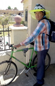 José Guadalupe Martinez with his bike.