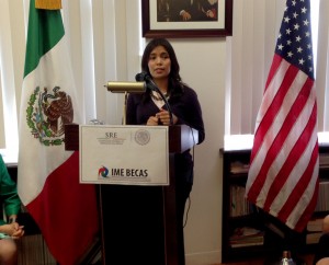 Southwestern College student Alejandra Garcia gave a moving speech after receiving an IME Beca from the Mexican Consulate.