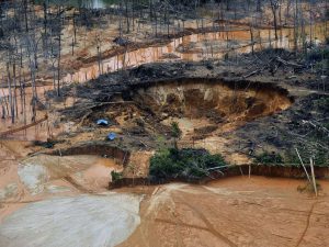 Mining gold in Peru is destroying the Rain Forest and the environment.