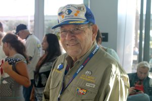 World War II Veteran Mr. Louis Cañedo at the San Diego Airport before departing for Washington D.C. as a part of the Honor Flight San Diego. 