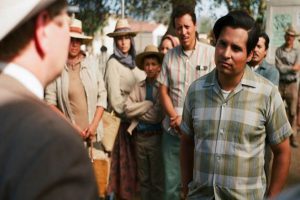 Michael Peña (right) stars as the legendary Cesar Chavez