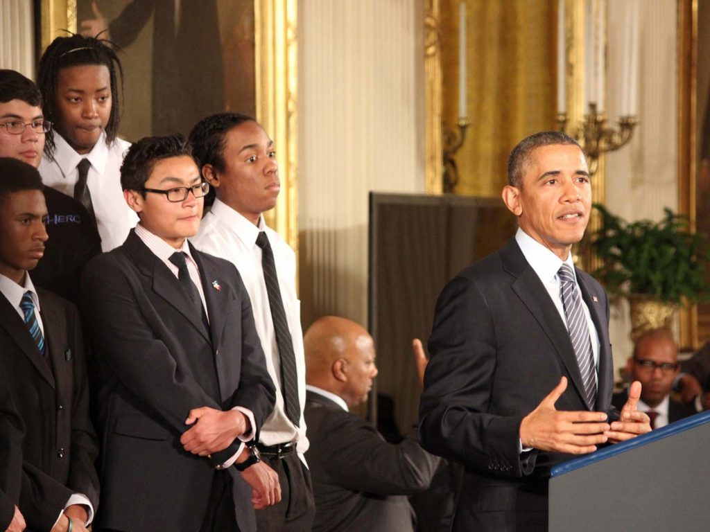 President Obama says how My Brother’s Keeper Task Force will not only benefit young minority males, but all Americans. SHFWire photo by Alejandro Alba