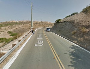 Old Otay Mesa Rd -- Students walking to school