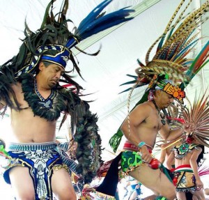 The Mexi’cayotl Indio Cultural dancers perform at May 1st event in Chula Vista.