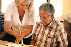 Staff at the health center use art class for therapy and as a fun time for the seniors at the center.