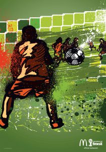 Las coloridas obras capturan las emociones del mundial