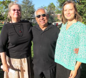 Linda Rockafellow, John Valdez, and Sara Jacobsen at En Atzlan book launch.  