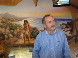 Michael Wilken Robertson shares stories about the museum with its visitors.
