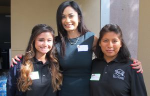 Attorney Esther Valdes with S.T.A.N.D. chairpersons Thiana Ruiz (left) and Deysi Merino (right) at Cal State San Marcos. Photo by Mark R. Day