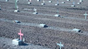 A cemetery in Holtville, Calif., containing hundreds of graves of unidentified persons believed to be migrants. Photo by Robin Reineke.
