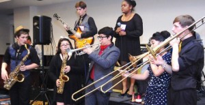 Mission Bay High School jazz band The Preservationists performs a selection for attendees at the 6th annual Jazz Education Network. Photo: Gina Yarbrough/San Diego County News