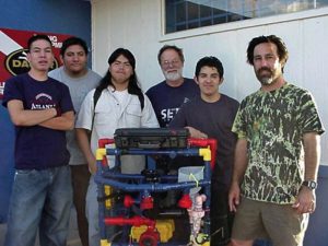 (Left to right) Oscar Vazquez, Luis Aranda, Lorenzo Santillan, Allan Cameron, Cristian Arcega and Fredi Lajvardi beat the odds when they won a national robotics competition in 2004. Their journey was turned into a movie called “Spare Parts.” (Courtesy: Fredi Lajvardi) Photo downloaded from VOXXI http://voxxi.com/