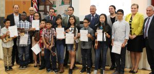 San Ysidro School Board recognizes the Ukelele players of Ocean View Hills school.