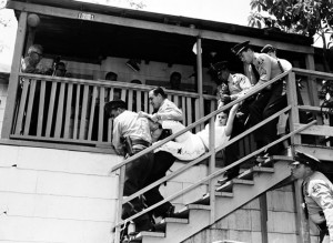 May 5, 1959, sheriffs physically evict Aurora Vargas from the Arechiga family home.