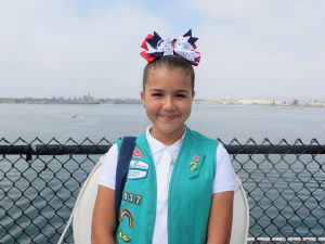 Girl Scout Jasmine Romero sold 2,045 boxes of Girl Scout cookies, helping support Operation Thin Mint and Girl Scouting.