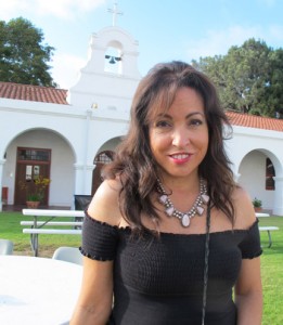 Carrie Lopez of the San Luis Rey band of Luiseno Indians opposes the Serra canonization. Photo by Mark R. Day
