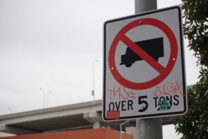 Andrea Lopez-Villafaña Barrio Logan truck traffic, trucks in Barrio Logan, semitrailers,