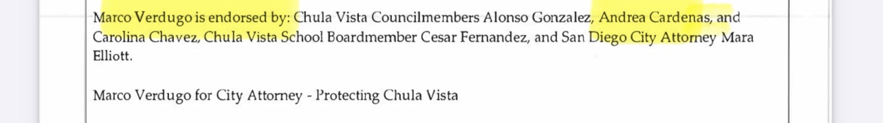 Verdugo endorsement