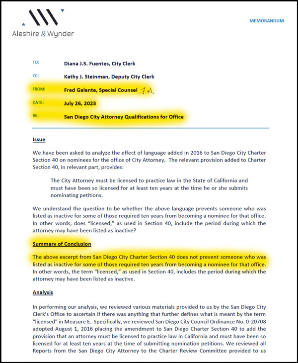 Legal opinion letter
