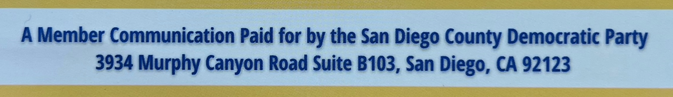 Paid for by SDCDP