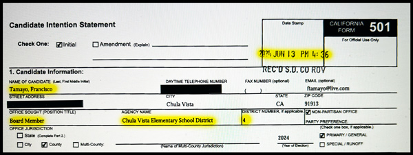 Tamayo 501 Form