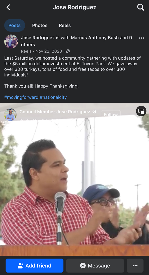 Facebook post