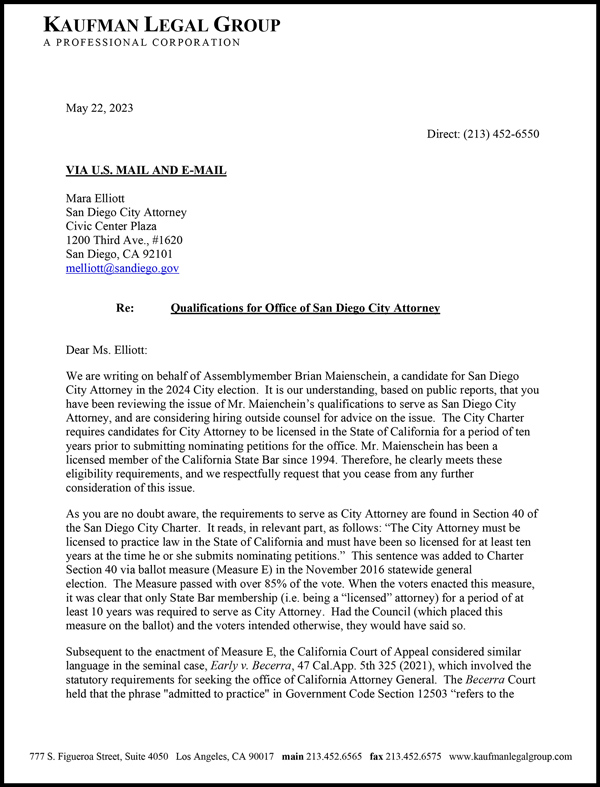 Kaufman letter