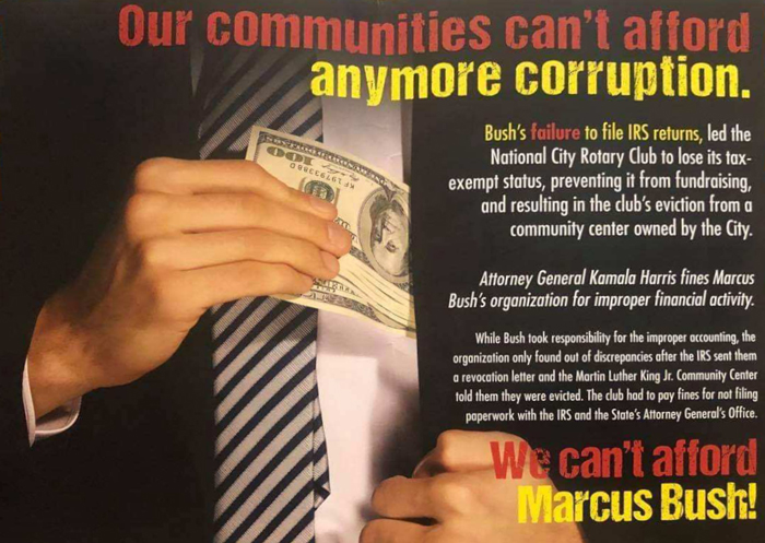 Marcus Bush attack ad