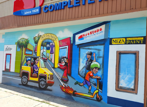 Firestone tire mural